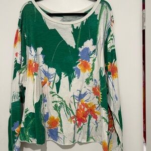 Maeve Green Floral Print Top 3X